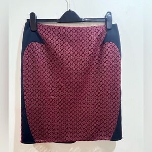 NWOT O'2nd Burgundy Lace Mini Pencil Skirt Women’s 8